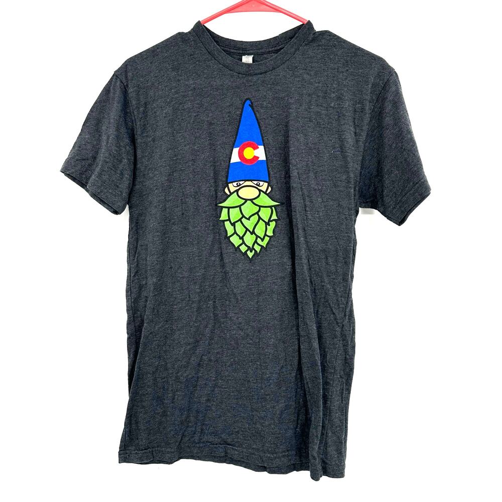 Colorado Hops Gnome Size Small Short Sleeve T-Shirt Tee Top Shirt Charcoal Gray